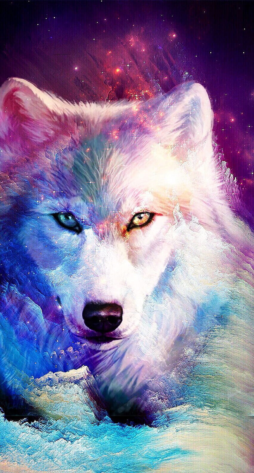 Galaxy Wolf Posted By John Thompson Cute Wolves HD Phone Wallpaper