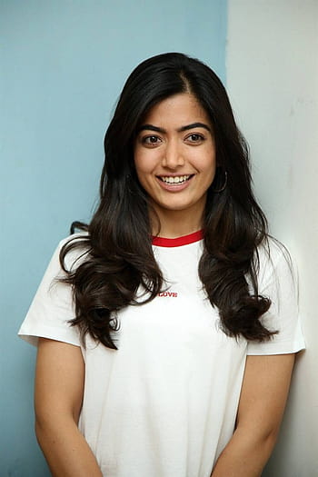 Indian Girl Rashmika Mandanna Long Hair Without Makeup Face Rashmika