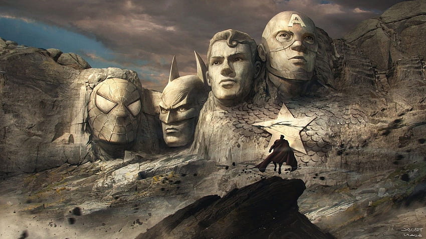 Artwork Captain America Dc Comics Mount Rushmore Rock Formation Mt