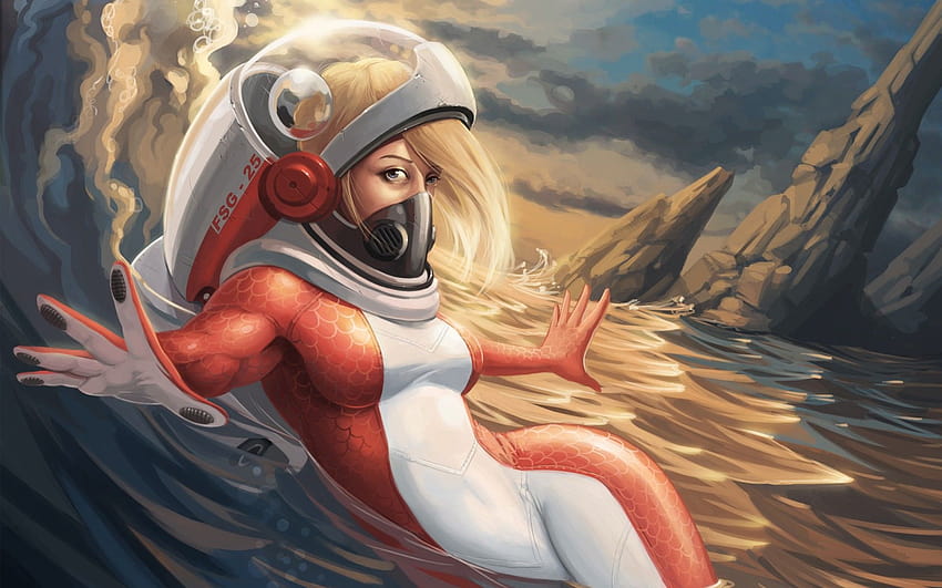 Blonde Space Girl Digital Women HD Wallpaper Pxfuel