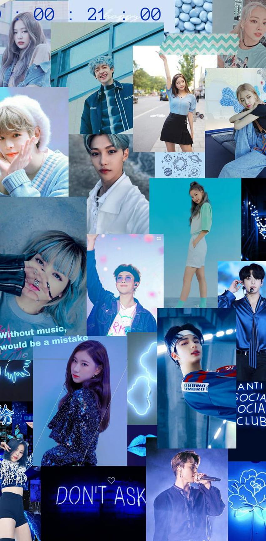 Kpop Azul De KPOPSTAN0719 Collage De Kpop Fondo De Pantalla Del