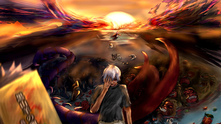 Ken Kaneki Kagune Mask During Sunset Tokyo Ghoul Hd Wallpaper Pxfuel