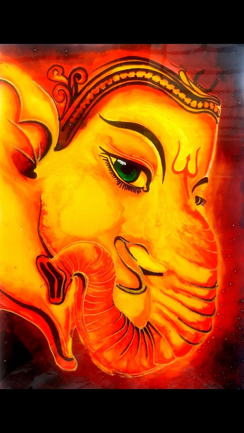 Lord Ganesha Abstract Painting  Acrylic On Canvas  Exotic India Art
