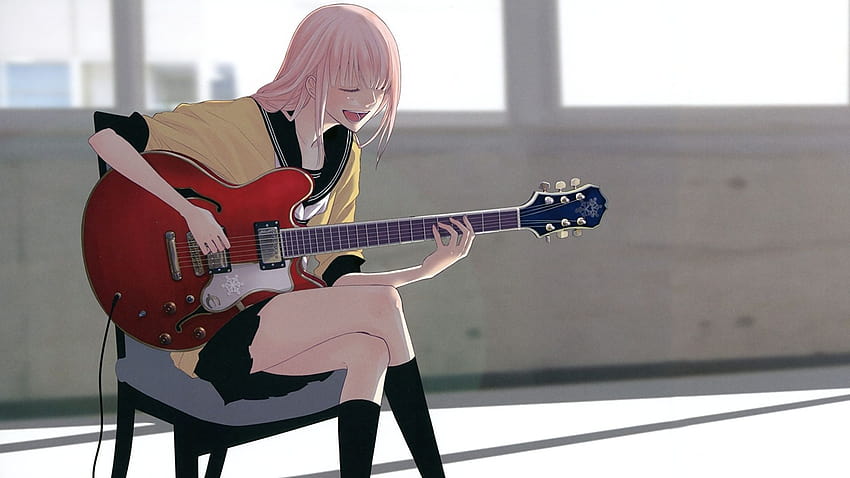 Vocaloid Guitar Anime young woman 1920x1080, acoustic guitar anime HD wallpaper