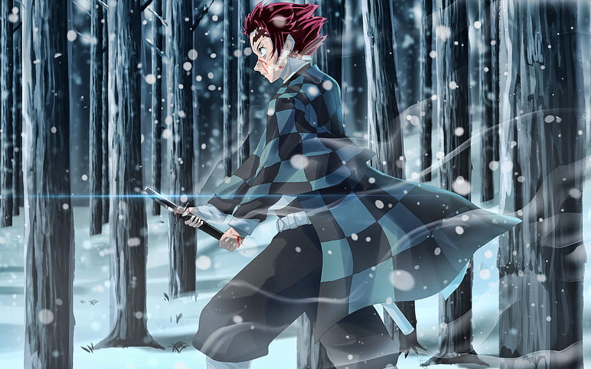 4k Free Download Tanjirou Kamado Winter Samurai Kimetsu No Yaiba