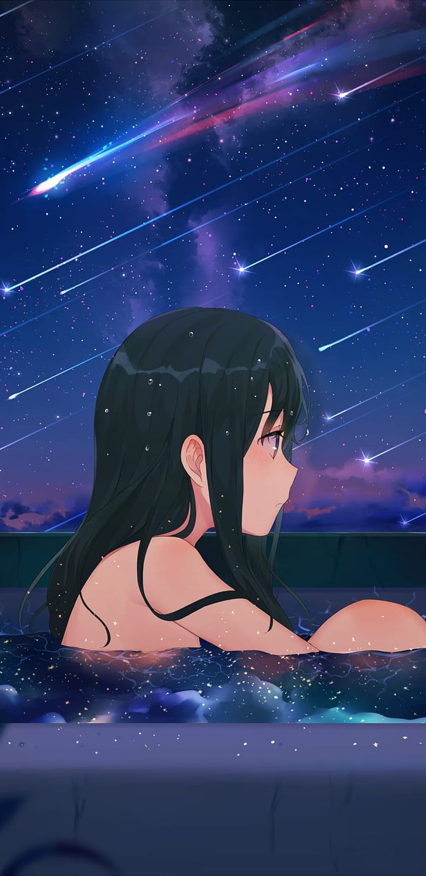 Star Bath 9:18.5 Mobile, anime girl with star HD phone wallpaper