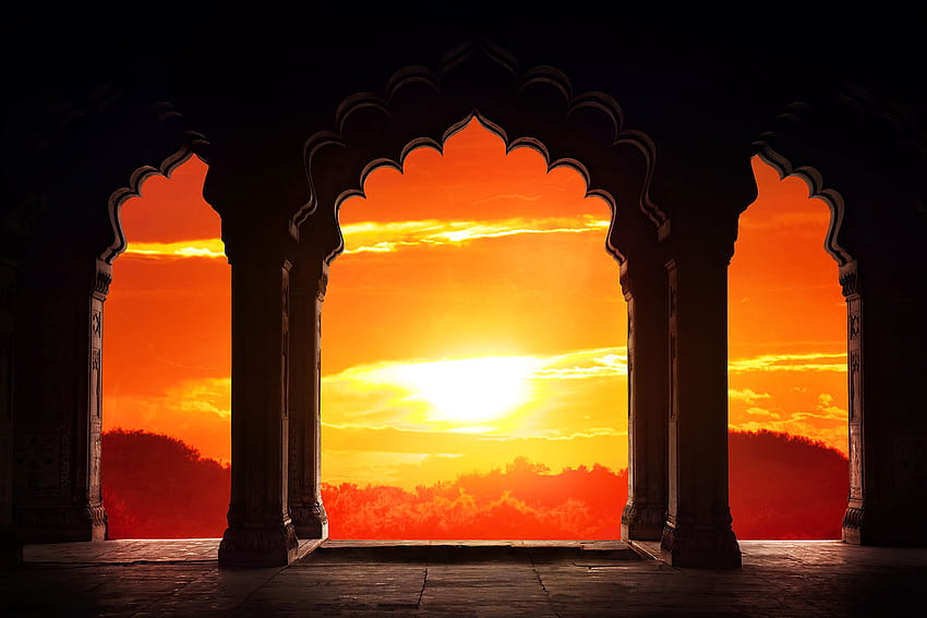 Индийски арки, индийски дворец HD тапет
