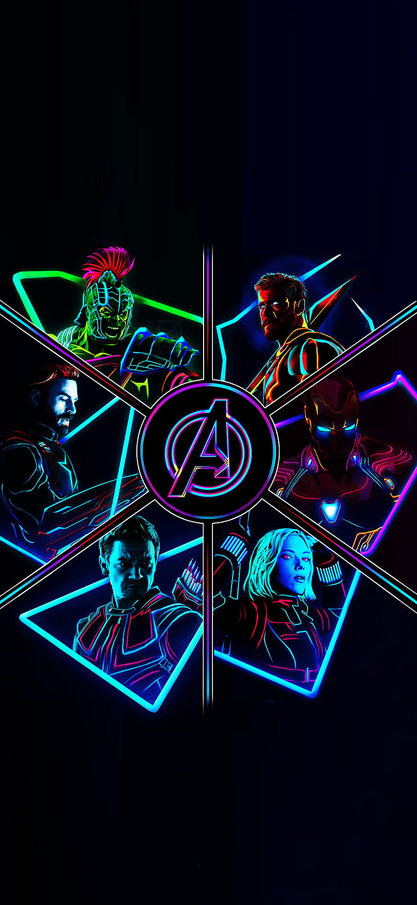 2012 Neon Avengers Full Res Phone ! : marvelstudios, neon for mobile HD phone wallpaper