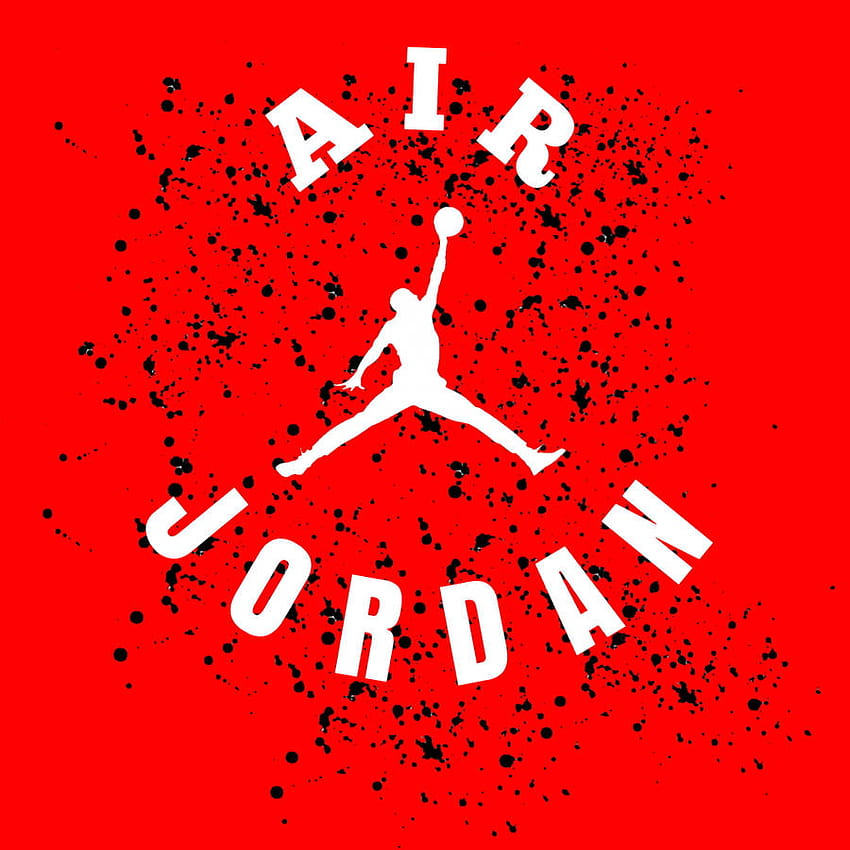 Logo Air Jordan rosso, logo Jordan rosso Sfondo del telefono HD