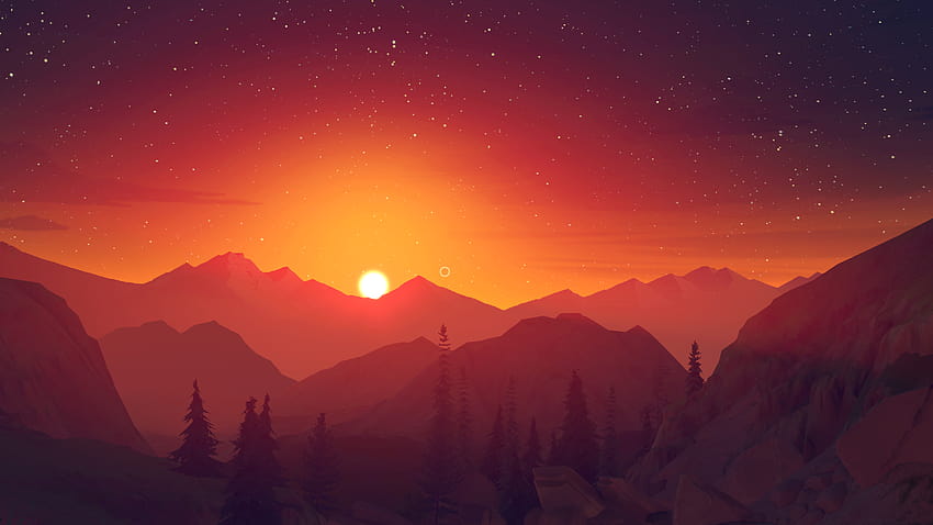 Orange Gaming, rotes Retro-Sonnenuntergang-Gaming HD-Hintergrundbild