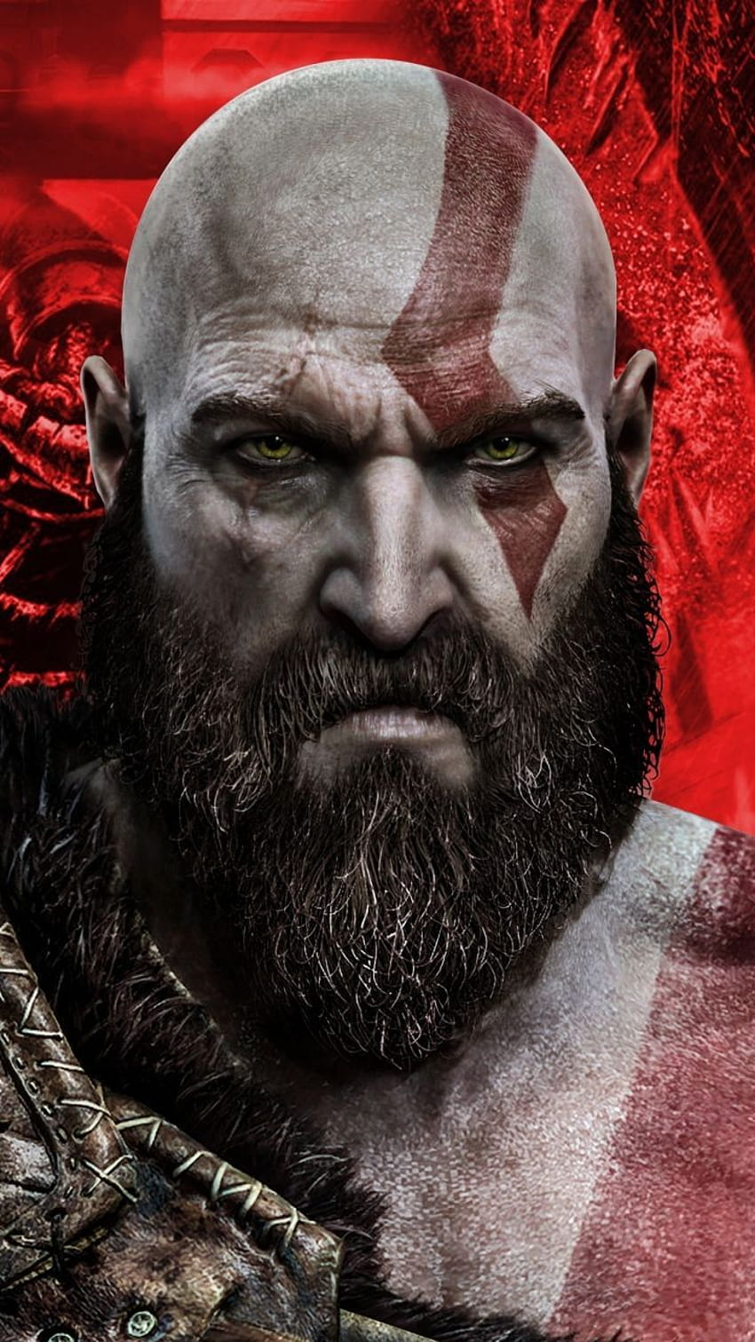720x1280 Kratos, obras de arte, Dios de la guerra, Samsung Galaxy mini S3, S5, Neo, Alpha, Sony Xperia Compact Z..., cara de dios de la guerra fondo de pantalla del teléfono