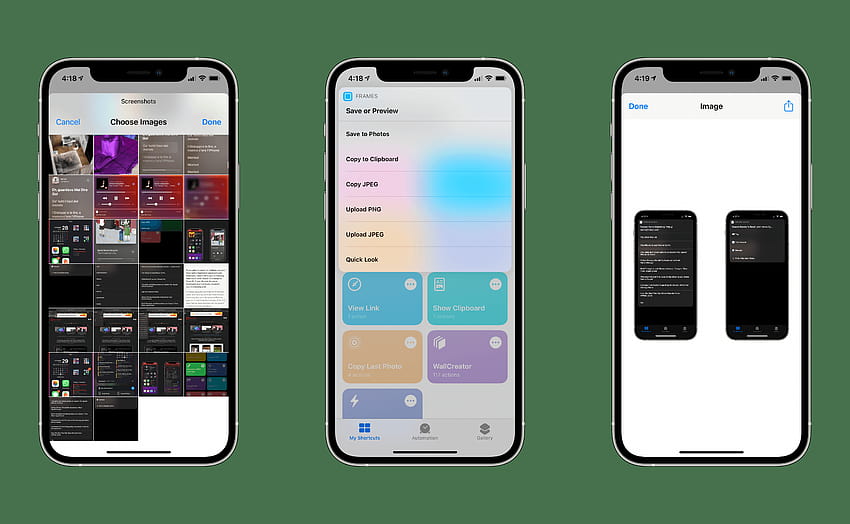 Shortcuts Corner: Apple Frames for iPhone 12 and SE, Get Resolution, Encode to Base64, and Search Articles in Reeder HD wallpaper