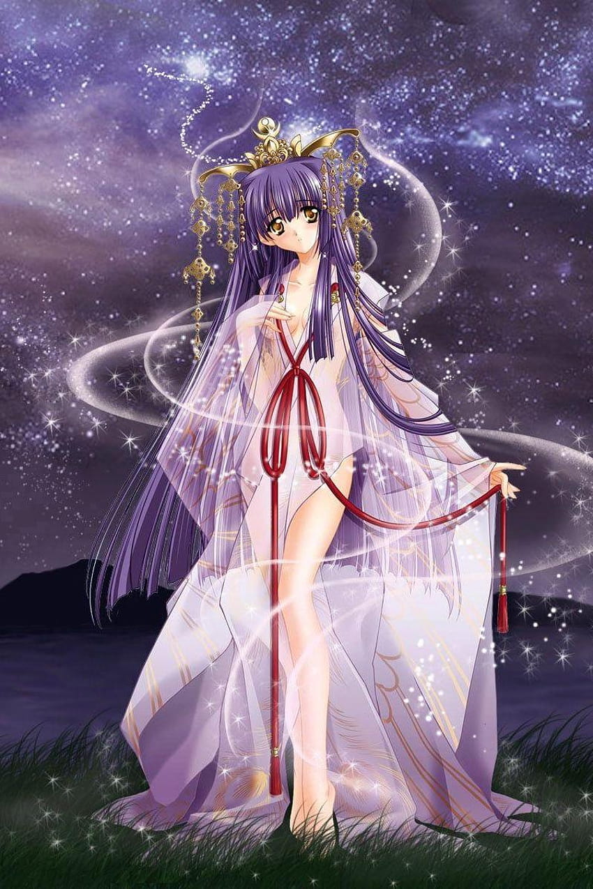 800x1200 anime, girl, shine, sky, night, beauty, beautiful anime girl wallpaper ponsel HD