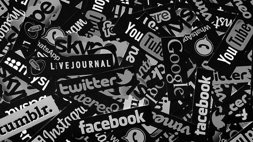 Black Social Media, social media logo HD wallpaper