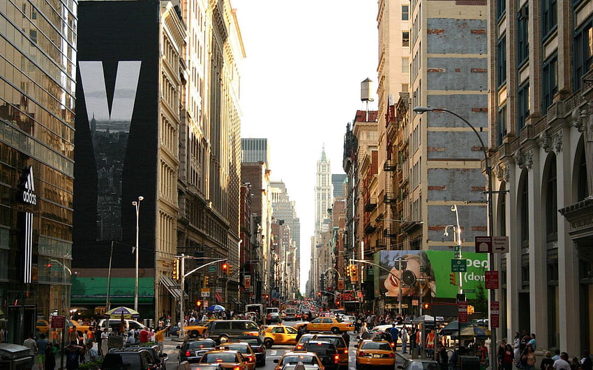 Busy New York Street HD wallpaper
