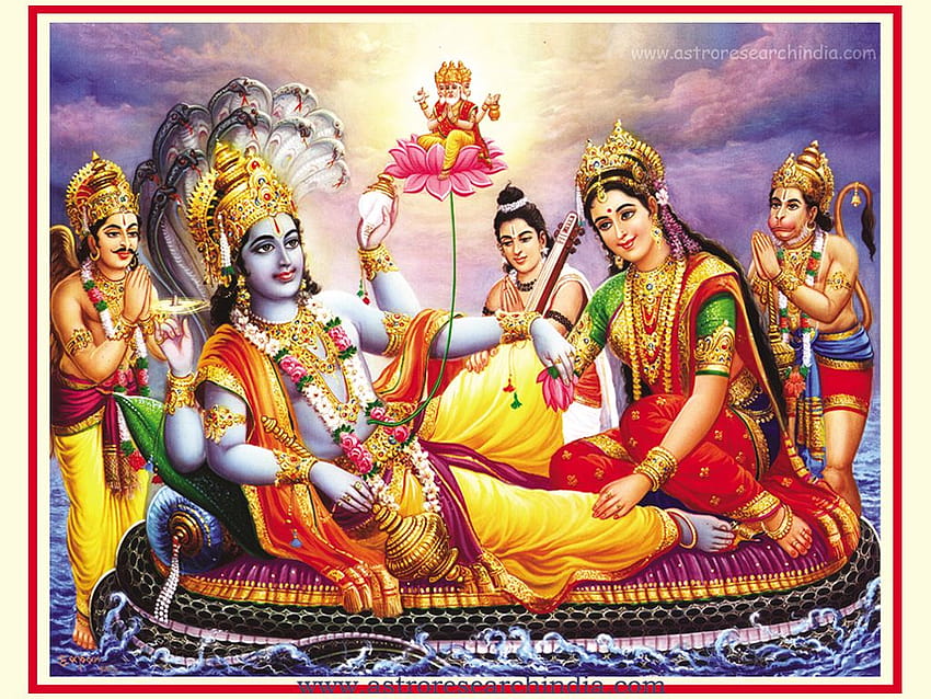 Lord Vishnu Family, vishnu laxmi HD wallpaper