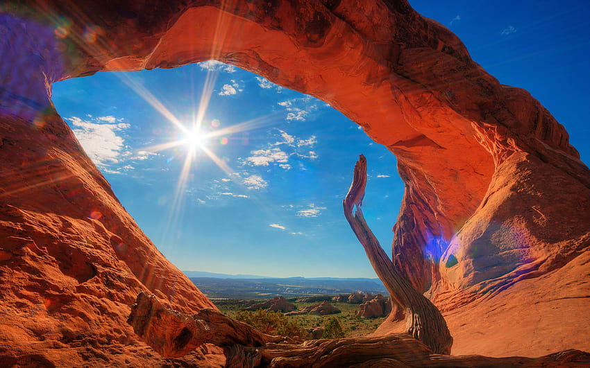 사막 지역 돌 다리 광선 하늘색 국립 공원 유타 미국 여름 1920x1200 : 13 HD 월페이퍼