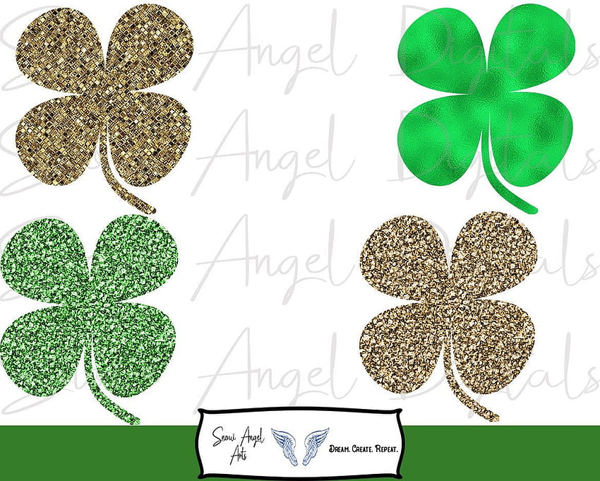 St. Patrick's Day Clipart, Four Leaf Clover Clipart, Shamrock Clipart ...