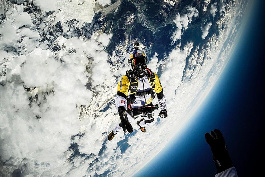 10,000m Mont Blanc skydive *video*, parachuting HD wallpaper