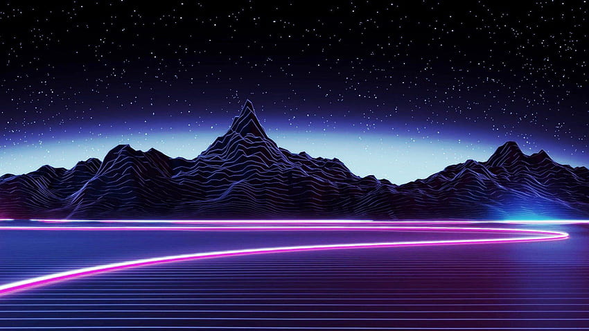 Neon Mountain, dark aesthetic HD wallpaper | Pxfuel