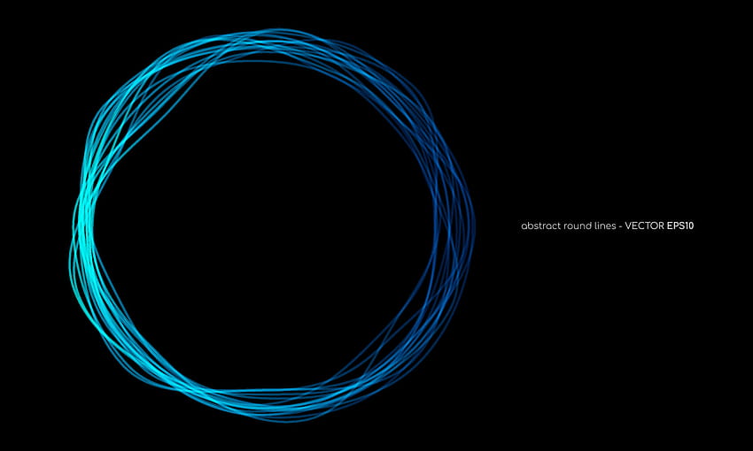 Vector abstract wavy circles lines round frame blue color isolated on black background. Technology modern concept 5379605 Vector Art at Vecteezy HD wallpaper