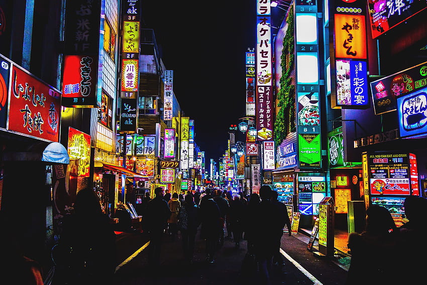 Tokyo Street iPhone, Tokyo-Neon HD-Hintergrundbild