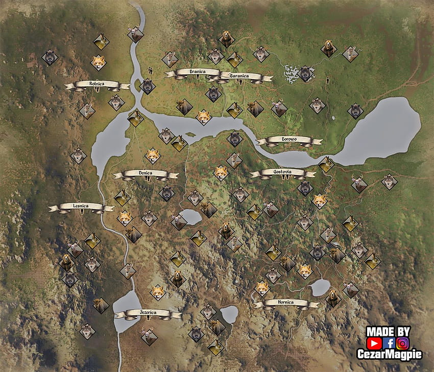 Mapy zwierząt i zasobów średniowiecznej dynastii Tapeta HD