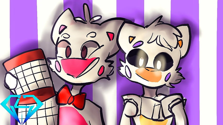 201554 - safe, artist:bsocguk, funtime foxy (fnaf), lolbit (fnaf