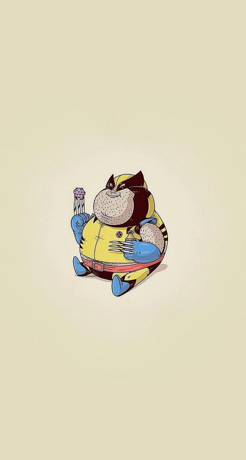 IPhone Wolverine gemuk, kelebihan berat badan wallpaper ponsel HD