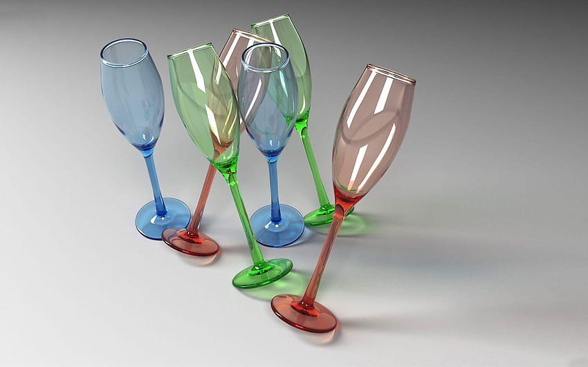 Colorful 3D drink glass wide, n 3d HD wallpaper