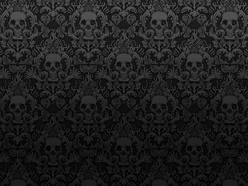 jimiyo_skull_damask_1600x1200.jpg, halloween skull HD wallpaper