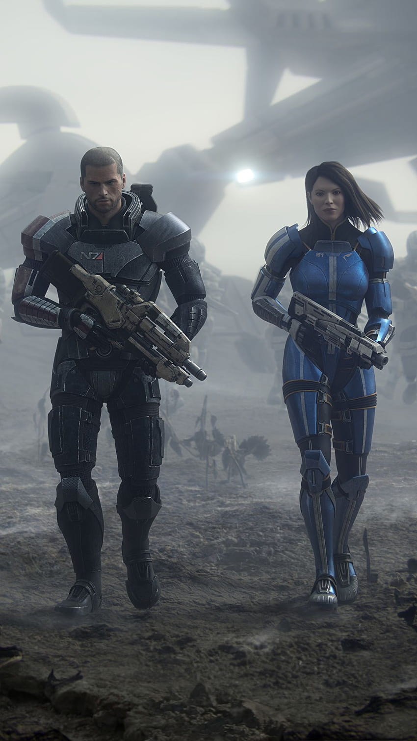 Shepard Mass Effect 3 Wojownicy Karabin szturmowy Dwa 1080x1920, Mass Effect mobilny 1080x1920 Tapeta na telefon HD