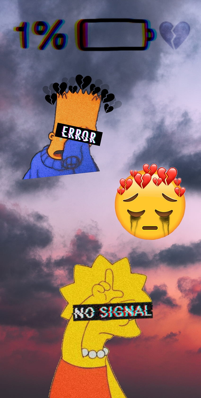 Sad Bart, broken, heart, simpsons, HD phone wallpaper