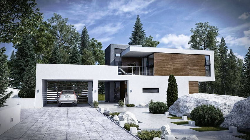ไอเดียการออกแบบบ้านสมัยใหม่เพื่อทำให้บ้านของคุณดูน่าทึ่ง วอลล์เปเปอร์ HD