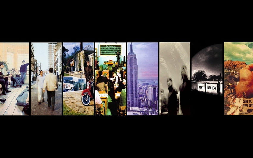 Simplemente: Britpop noventa Noel Gallagher collage fondo de pantalla