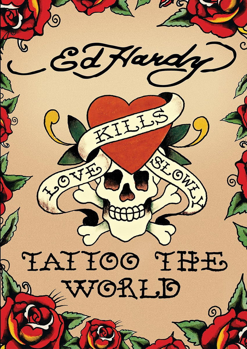 Ed Hardy Tattoo The World, ed hardy latar belakang iphone wallpaper ponsel HD