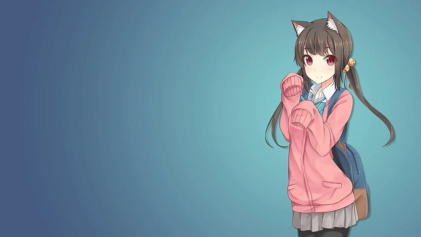 siyah saçlı kadın anime karakter çizimi anime kızlar kedi kız okul üniforması hayvan kulakları orijinal… 2020'de, hayvan anime kızı HD duvar kağıdı