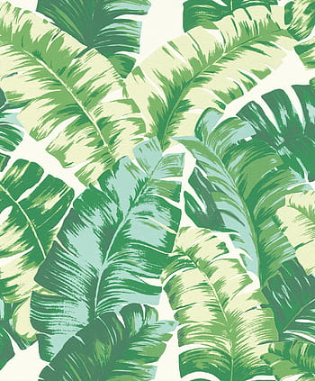 A-Street Prints Alfresco Green Palm Leaf Paper Non-Pasted