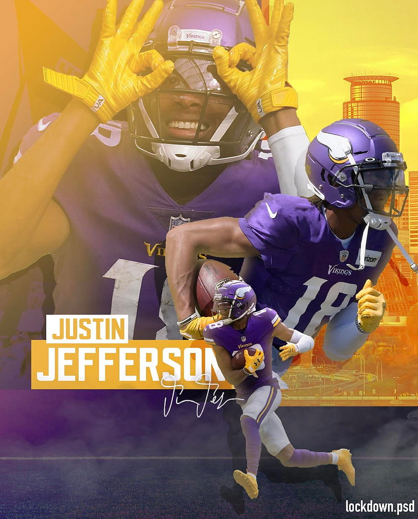 ho creato un Justin Jefferson per me stesso, anche se potrebbe piacere anche a voi ragazzi: Minnesotavikings, Griddy Sfondo del telefono HD