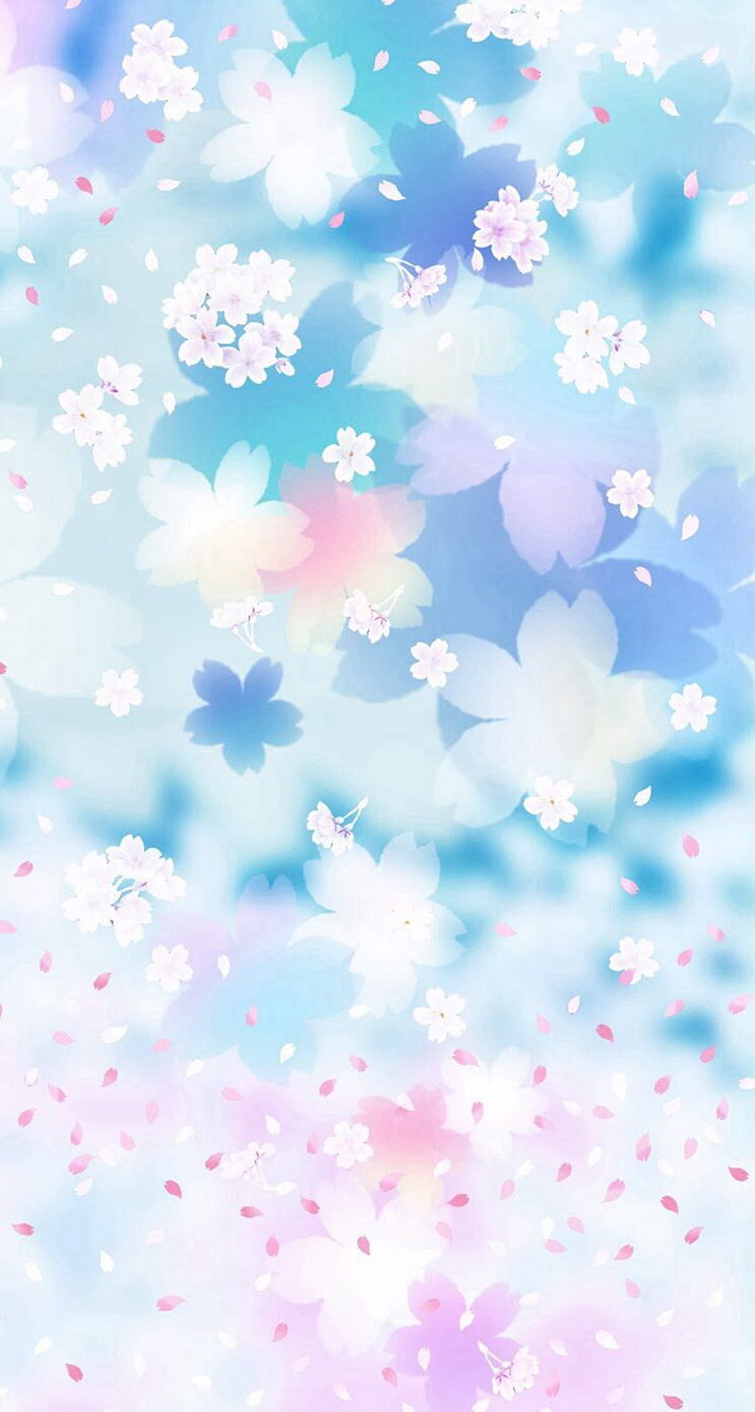 Blue flowers, kawaii blue HD phone wallpaper