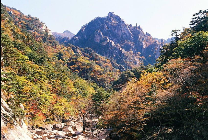 Cheonbuldong Valley in Fall Seoraksan South Korea, autumn south korea HD wallpaper