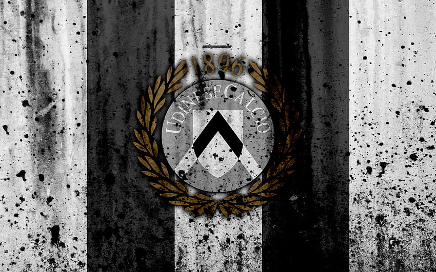 FC Udinese, logo, Serie A, taş doku HD duvar kağıdı