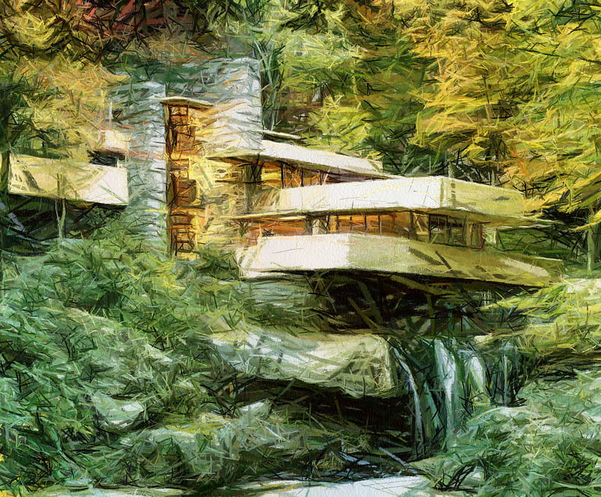 Best 4 Frank Lloyd Wright on Hip, falling water HD wallpaper