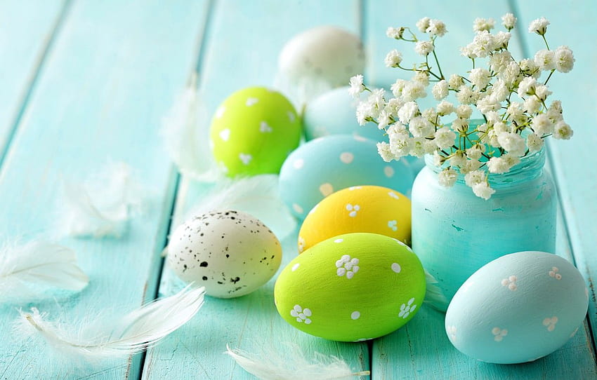 цветя, дърво, яйца, пролет, великден, пастел, синьо, цветя, пролет, яйца, великден, нежен, пастел , раздел празници, пролетно яйце HD тапет