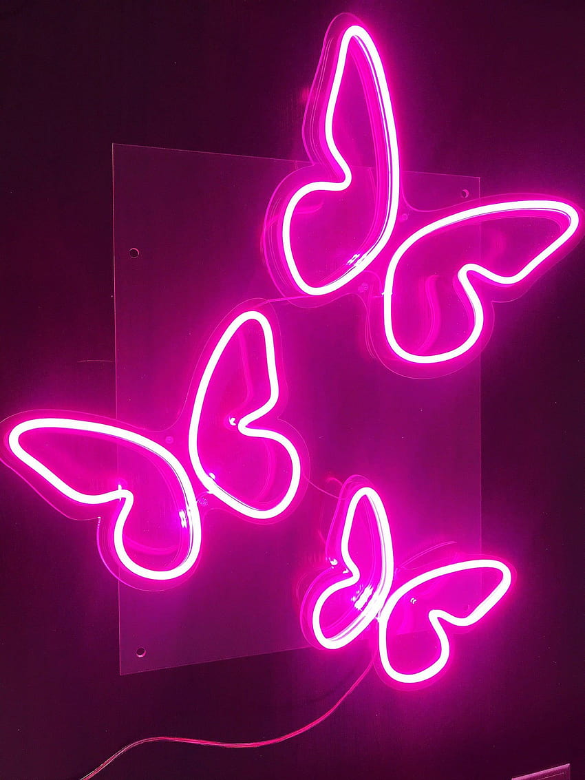 Kelebek neon ışıkNeon tabela el yapımı neon ışık, neon pembe estetik HD telefon duvar kağıdı