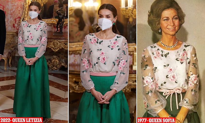 Queen Letizia of Spain recycled an outfit worn by her mother HD wallpaper