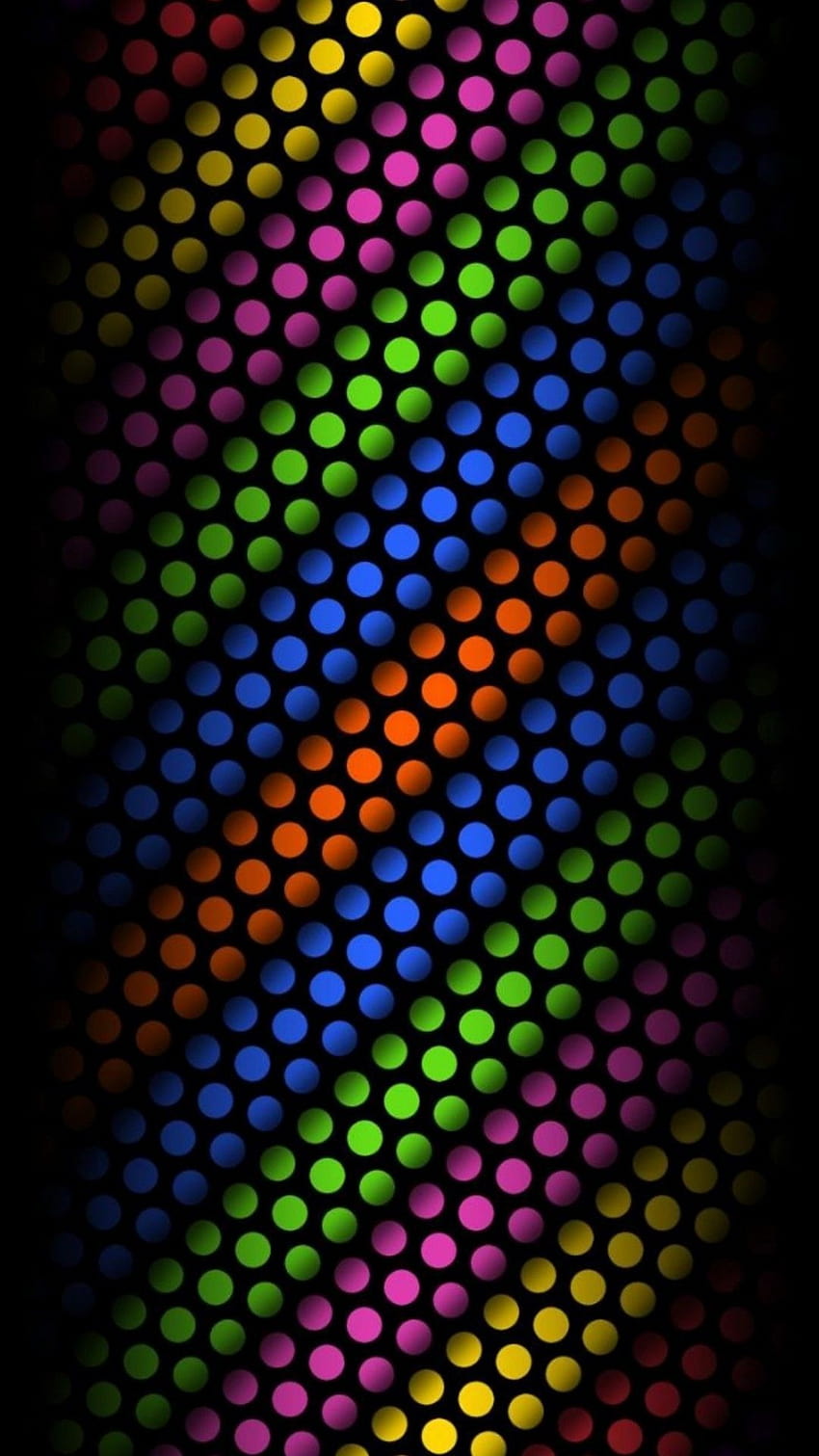 Garis-garis dan Titik Polka di bawah Hitam, titik pelangi wallpaper ponsel HD