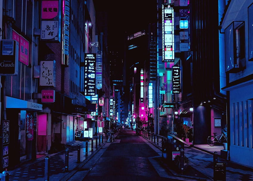 Saw a few pics in this style here. Gave it a try with this shot I took in Osaka., aesthetic neon japan HD wallpaper
