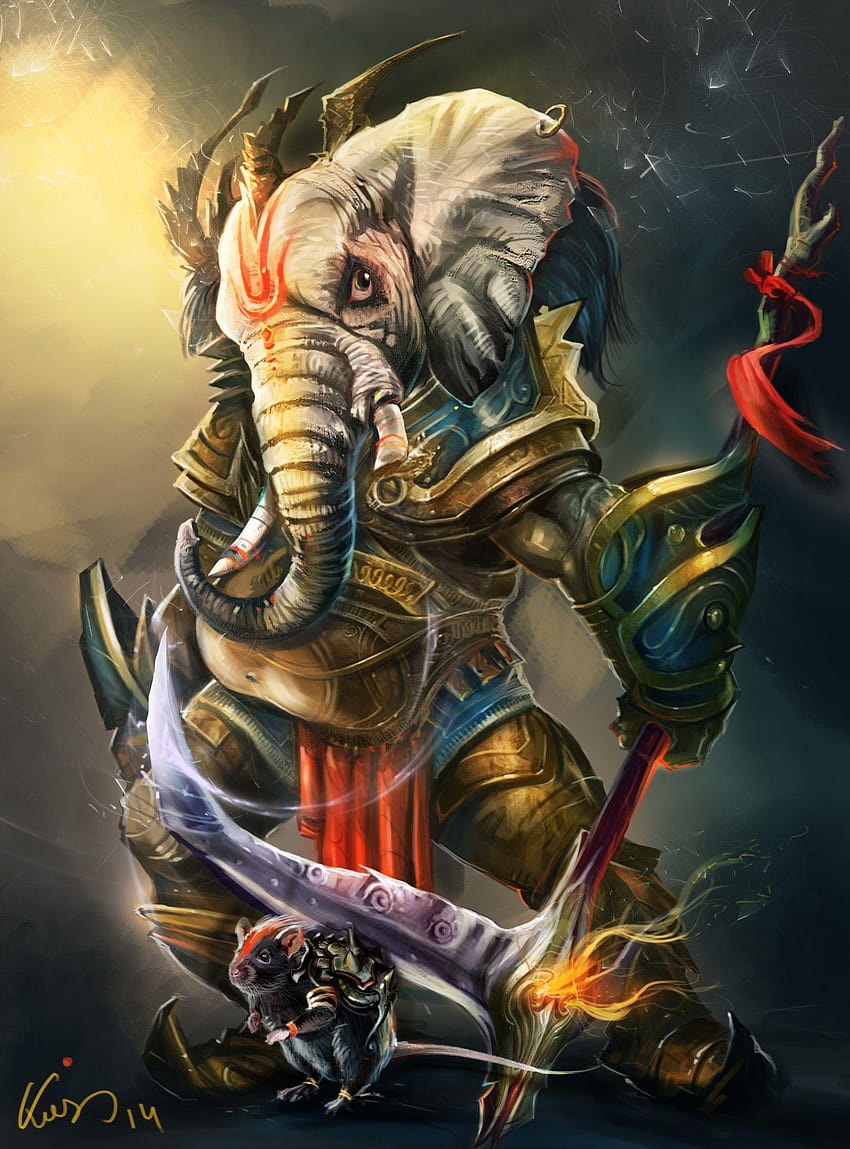 Ganesh-Kämpfer, wütender Ganesha HD-Handy-Hintergrundbild