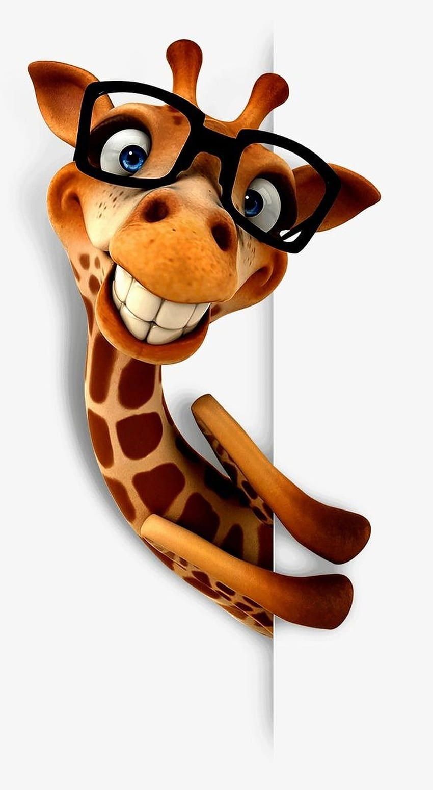 Zabawna żyrafa Plakat z żyrafą Żyrafa Shelter plakat do domu, animowana żyrafa Tapeta na telefon HD